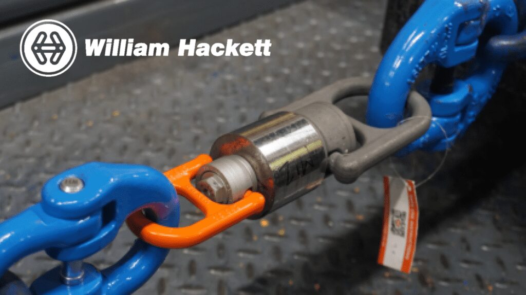 Heavy-duty chain link lock with secure fastener for industrial safety.
